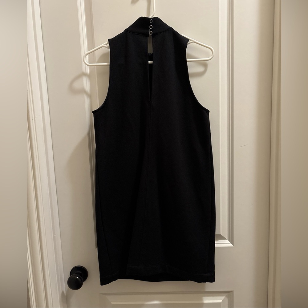 Anthropologie Maeve Black Sleeveless Mockneck Shift Mini Dress Size Small Retro - Picture 4 of 4